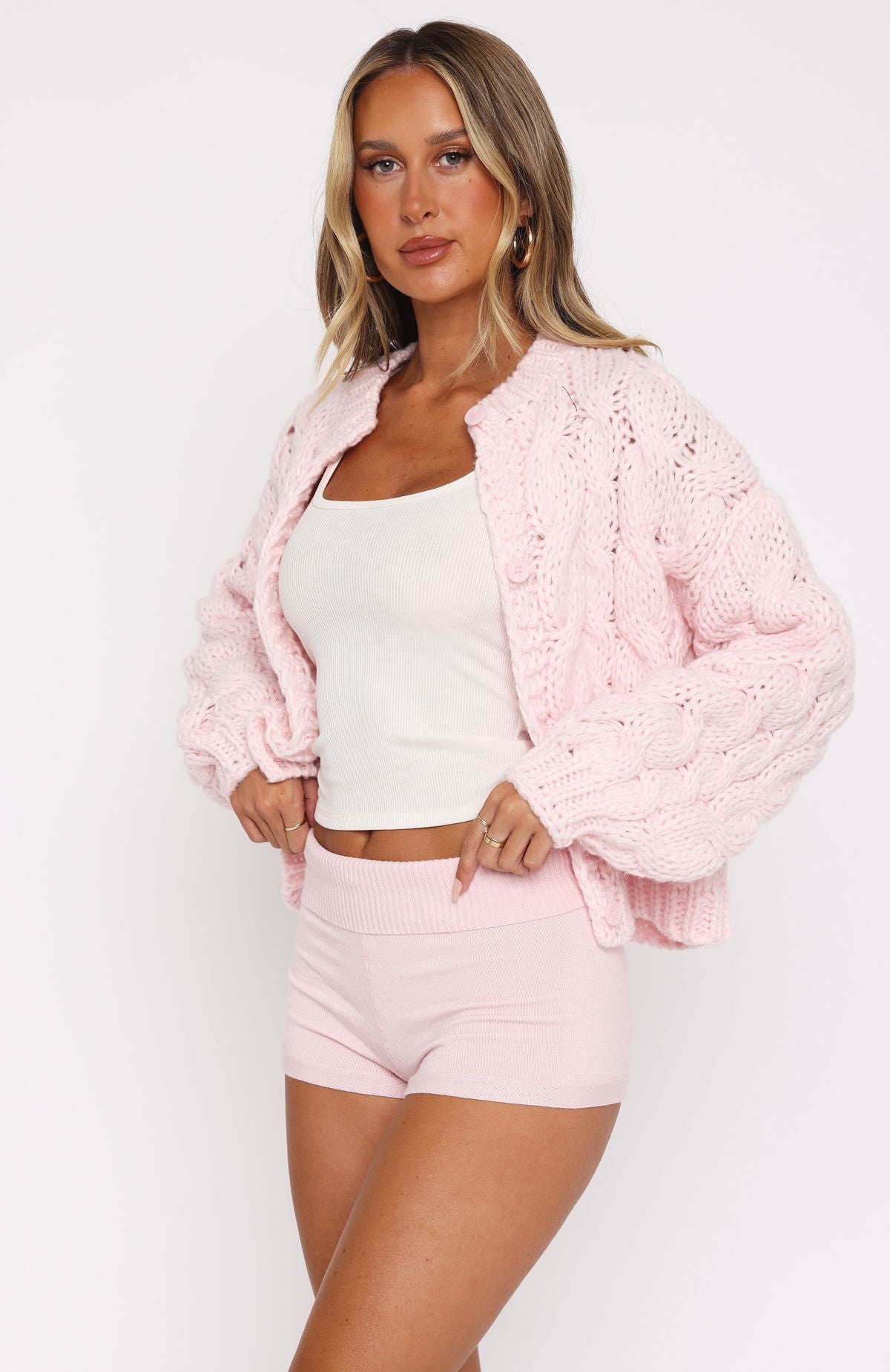 Cutie Pie Knit Cardigan Baby Pink