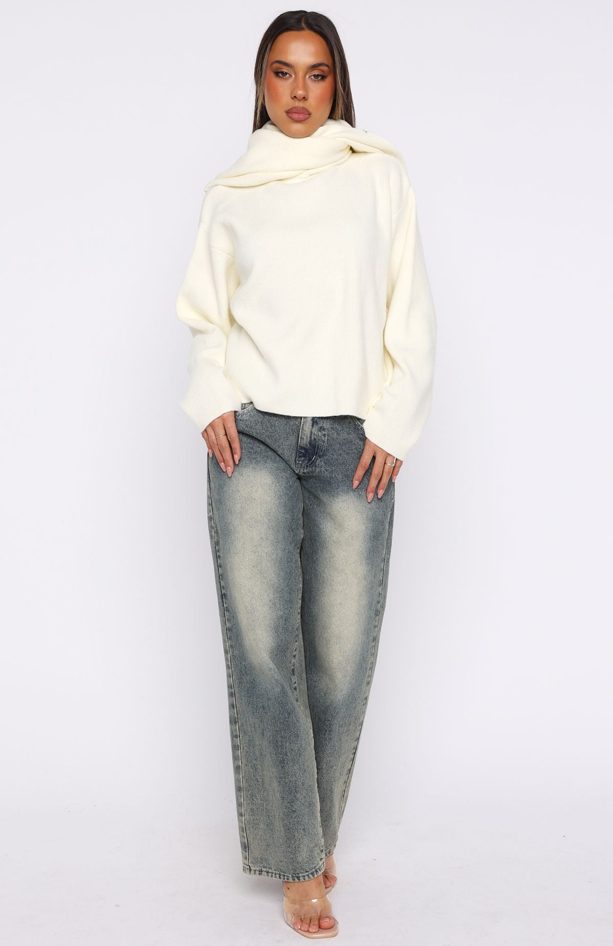 Luxe Layers Knit Sweater Cream